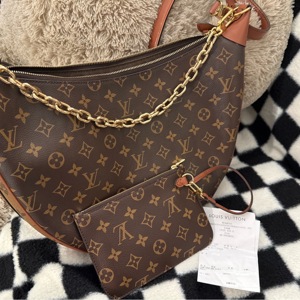 Louis Vuitton Brown and Gold Monogram Shoulder Bag Loop GM